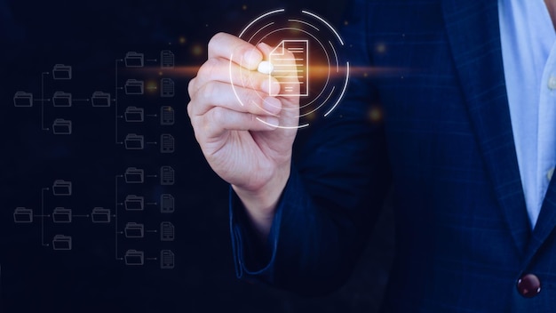 Document Management System DMS Online documentation database and process automation to efficiently manage files knowledge and documentation enterprise with ERP Corporate business technology