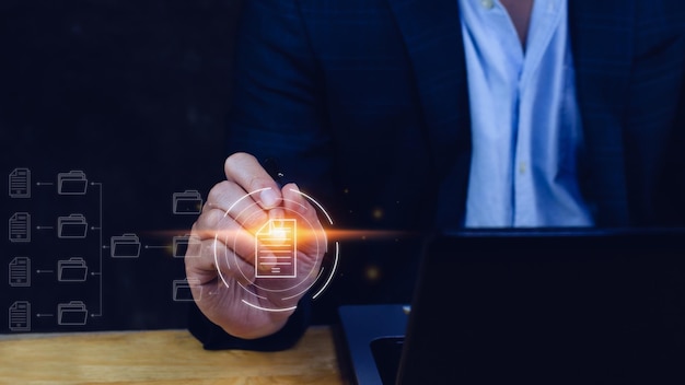 Document Management System DMS Online documentation database and process automation to efficiently manage files knowledge and documentation enterprise with ERP Corporate business technology