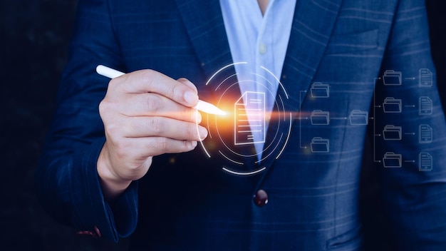 Document Management System DMS Online documentation database and process automation to efficiently manage files knowledge and documentation enterprise with ERP Corporate business technology
