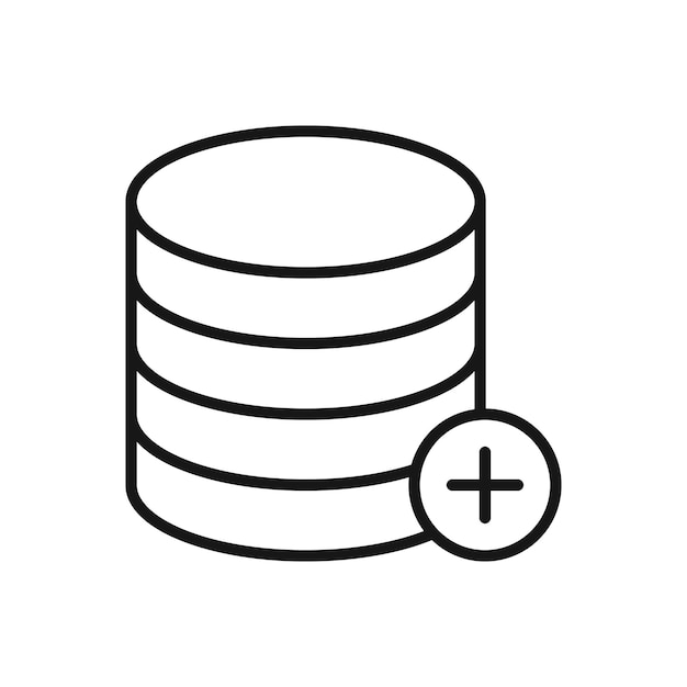Editable Icon of Add Database Vector illustration isolated on white background using for Presentation website or mobile app