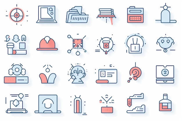 elearning online education elements minimal thin line web icon set outline icons collection si