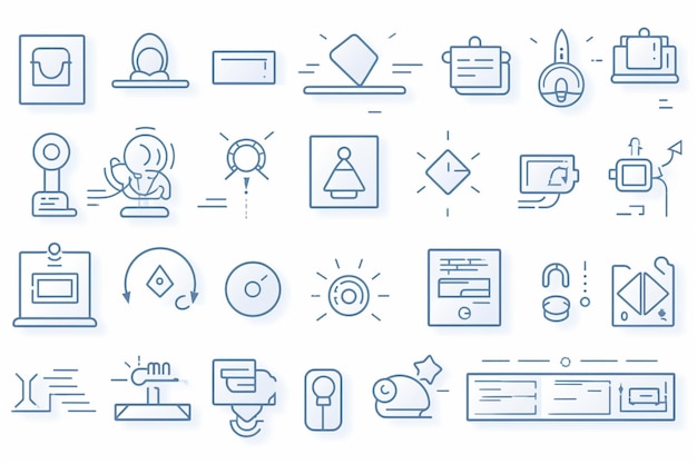 Elearning online education elements minimal thin line web icon set Outline icons collection Si