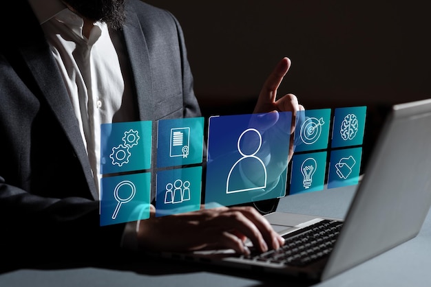 Elearning technology concept Online education webinar online courses AI and machine learning en