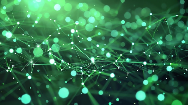 elegant green background with plexus structure