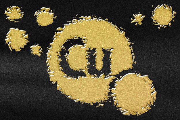 Element Cu Copper, Mineral Vitamin complex dietary supplement, abstract gold with black background