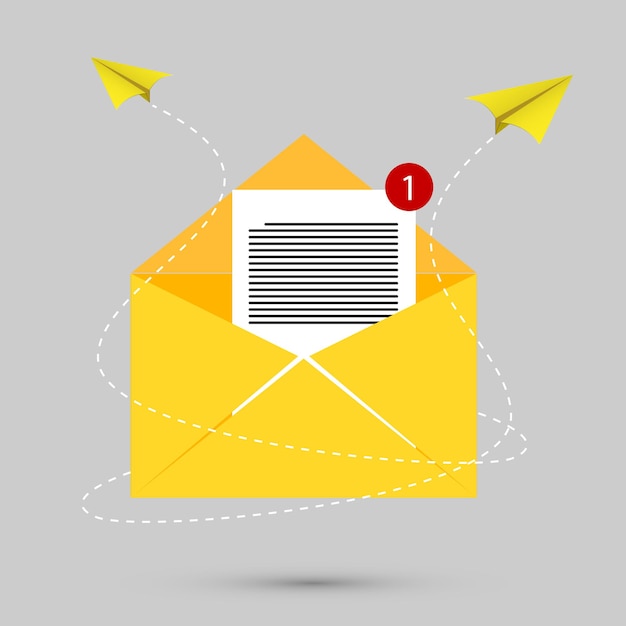 Email marketing and business newsletter advertising tiny person concept