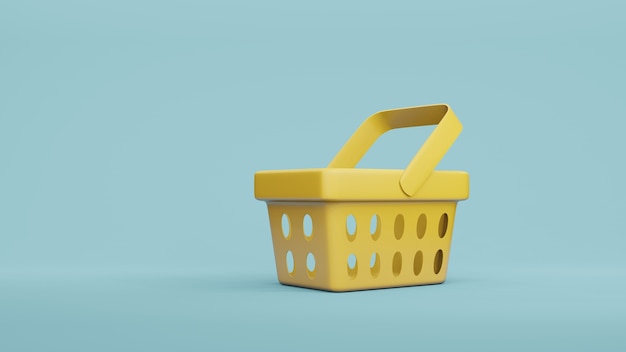 Empty shopping basket plastic  shop 3d rendering .