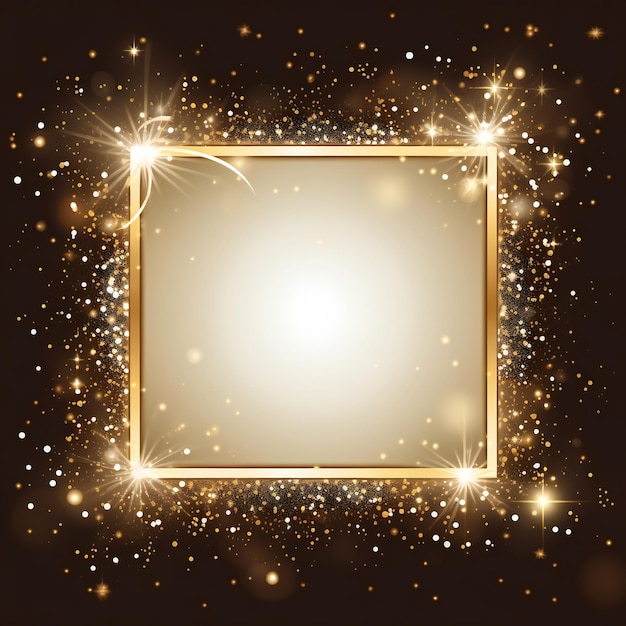 empty sparkling golden luxury frame christmas design element