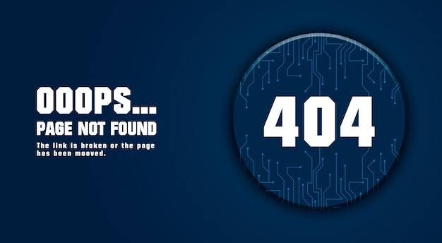 Error 404 page not found design 3d