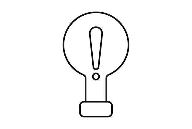 Exclamation mark outline icon black error symbol warning sign art