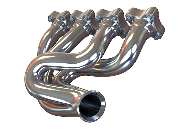 Exhaust manifold d rendering on white background