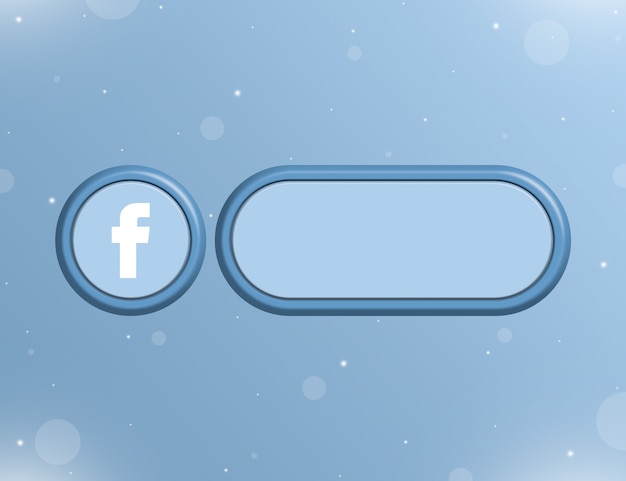 facebook social network icon with blank form for information or link on user page 3d