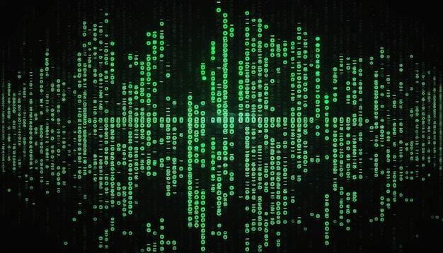 Falling numbers of binary code of the matrix digital background with noise effect corrupted code