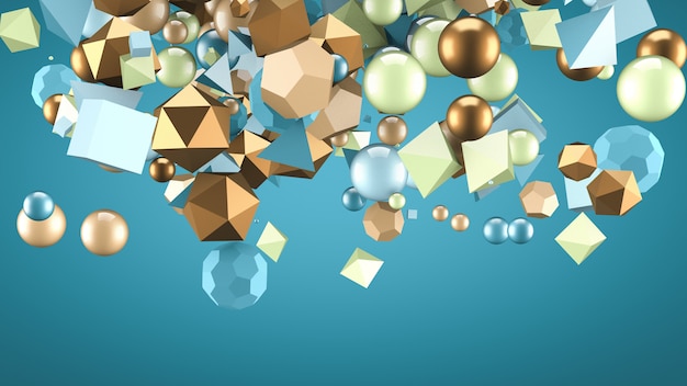 Festive, positive, bright background with balls. 3d rendering.