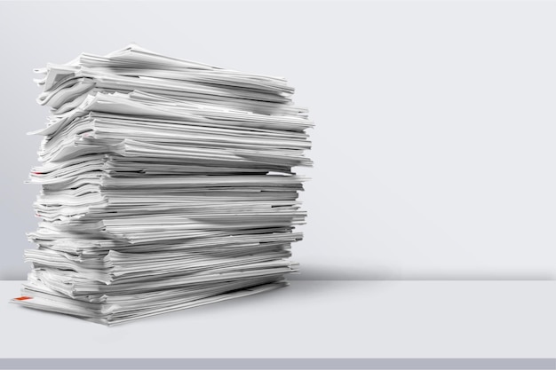 file folders with documents on white table