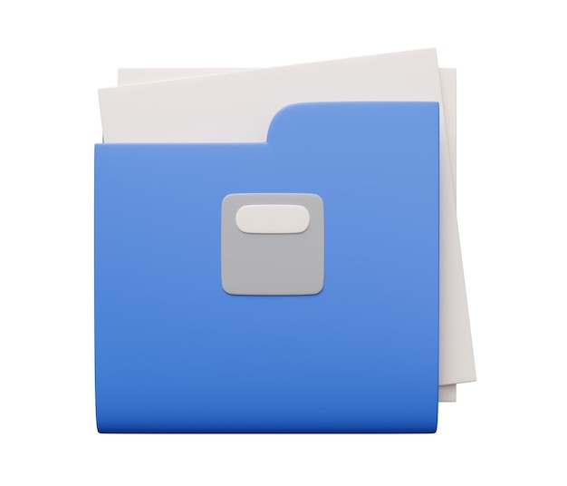 Folder with document 3d 3d render cartoon minimal icon illustration
