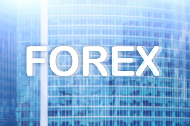 Forex trading and investment concept on double exposure blurred background