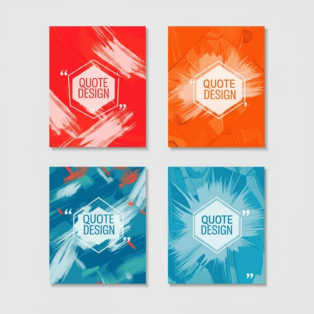 four different colored boxes with the words  no quote  on them