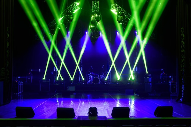 Free stage with lights, lighting devices. on a free srage.