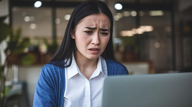 Frustrated Woman with Laptop