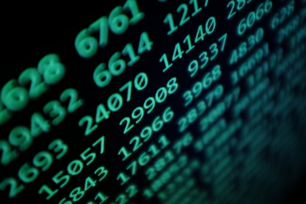 full frame shot of illuminated numbers on digital display