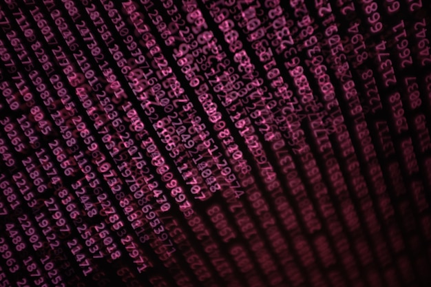 Full frame shot of pink binary codes on screen