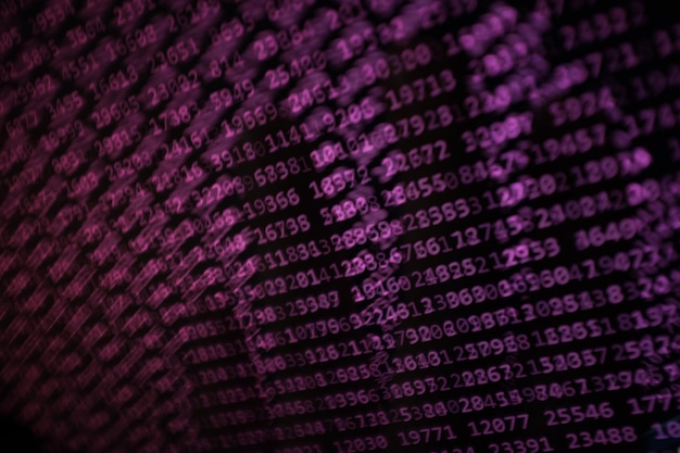 Full frame shot of pink binary codes
