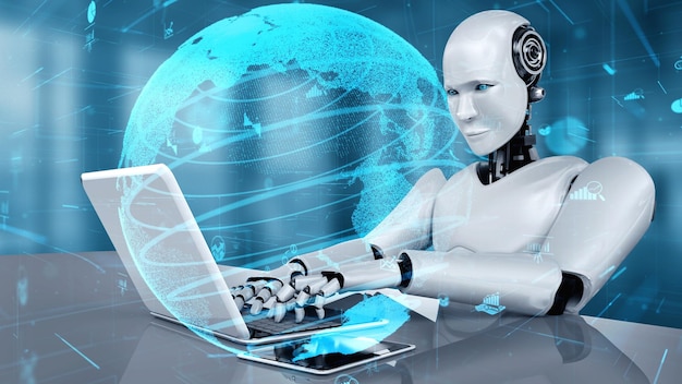 Future financial technology controll by AI robot huminoid uses machine learning