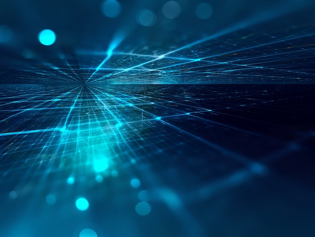 Futuristic background with fractal horizon
