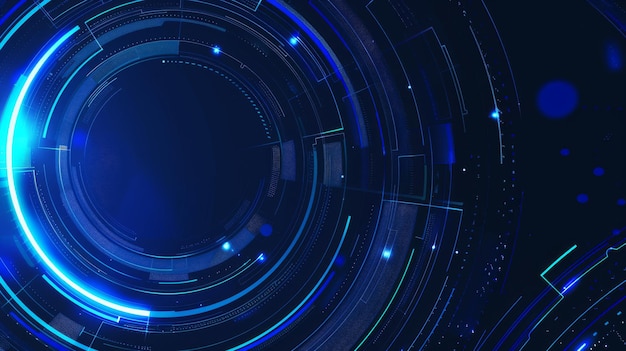 Futuristic Blue Technology Background with Glowing Circuits ideal for techthemed projects