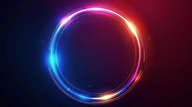 futuristic circle neon rainbow spectrum glowing modern abstract minimalist background wallpaper AI generated image