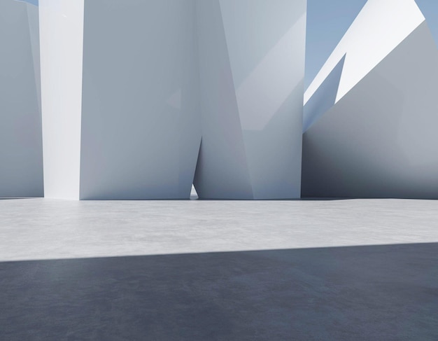 Futuristic empty room3d Rendering