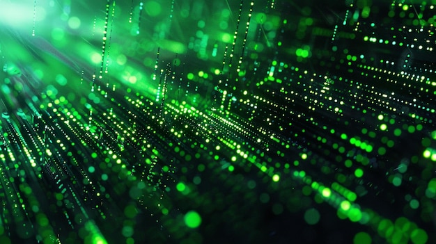 Futuristic Green Digital Grid