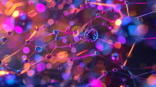 Futuristic neural network 3D vector vibrant hues