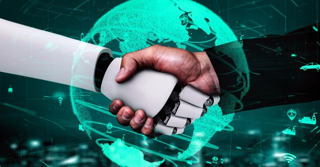 futuristic robot artificial intelligence huminoid ai transportation analytic