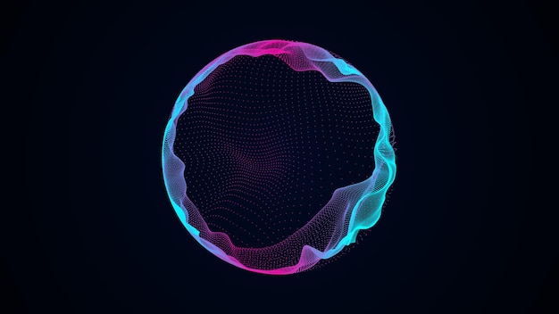 Futuristic sphere of particles and lines Network connection big data Abstract technology background