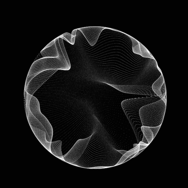 Futuristic sphere of particles and lines Network connection big data Abstract technology background