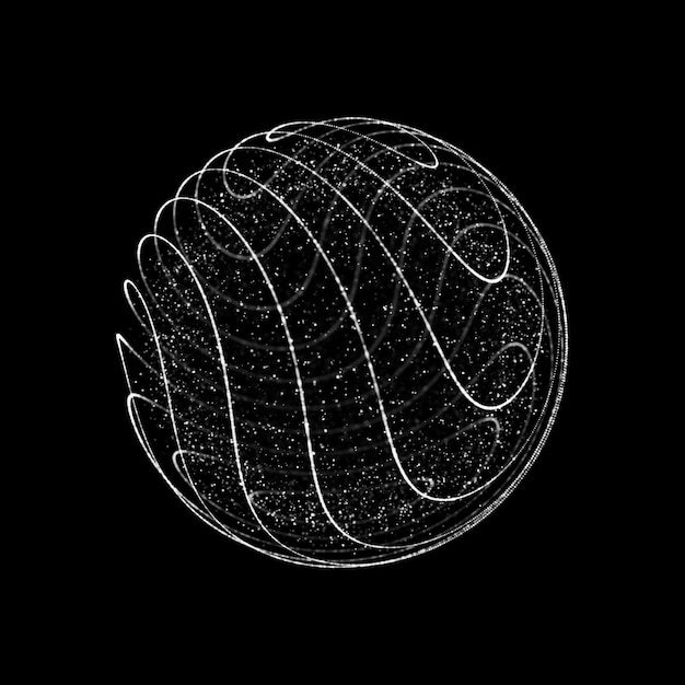Futuristic sphere of particles and lines Network connection big data Abstract technology background