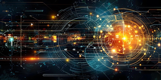 Futuristic Technology Background with Circuit Board