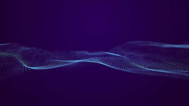 Futuristic wave Abstract technology background 3D visualization of big data Analytical presentation