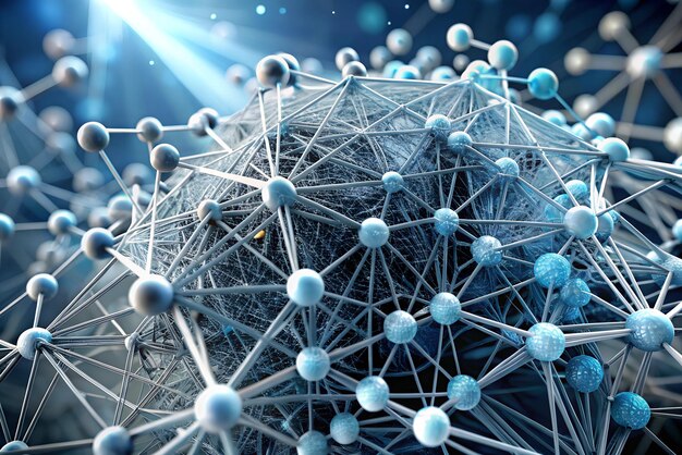 Futuristinen 3D Plexus Array Abstract Particle Background & Big Data Network Visualization