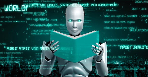 Futuristinen robotti, tekoäly, huminoidi, tekoäly, ohjelmointikoodaus
