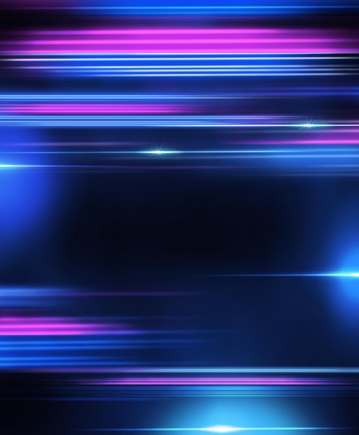 Futuristinen suurnopeusliikenne neonvalojen sumentamana