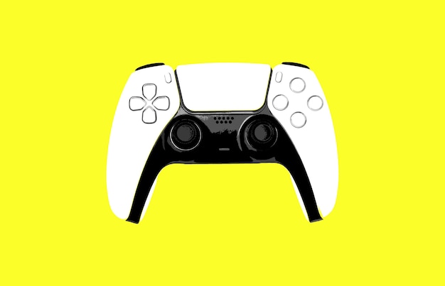Game controller illustration on yellow background