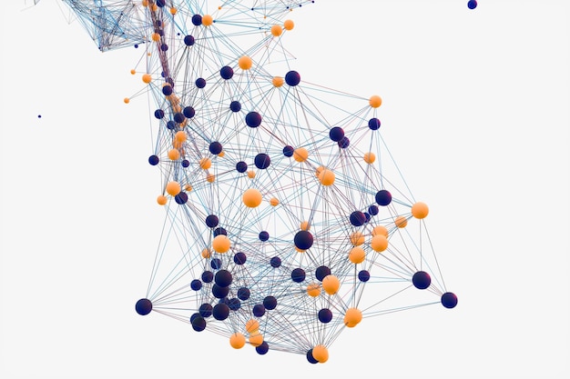 Geenilinjat ja solmukohdat, biologinen geenirakenne, 3D-renderöinti