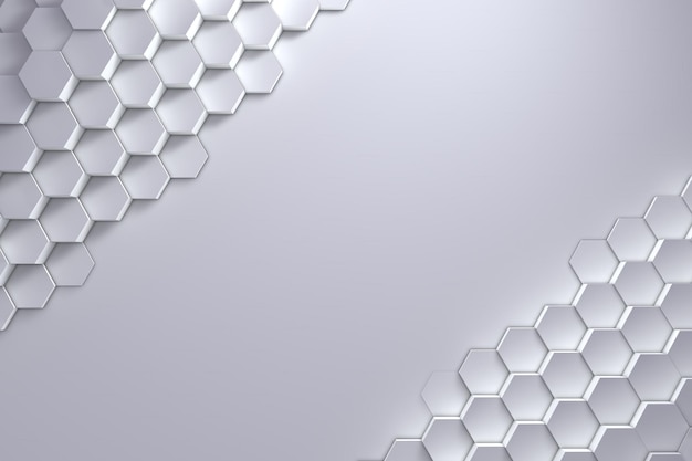 Geometric hexagon pattern background d rendering