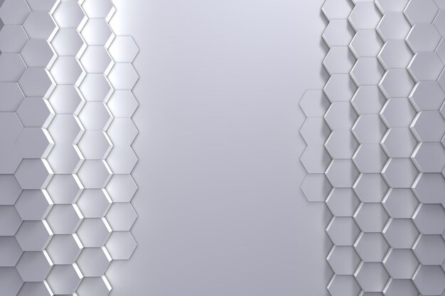 Geometric hexagon pattern background d rendering