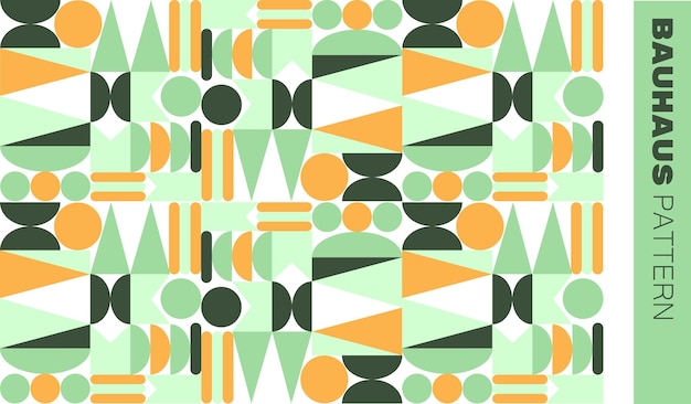 geometric shape green colors pattern background design vector illustration Bauhaus style