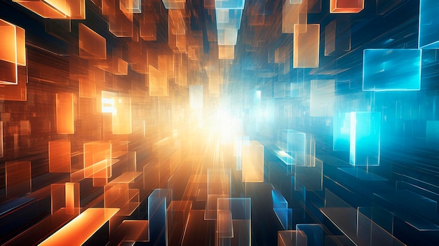 Geometristen palikoiden ja valon ammattimainen futuristinen design