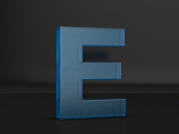 Glass letter E